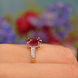 Ellibelle Jewellery Pink Tourmaline & Diamond 18ct Gold Dress Ring