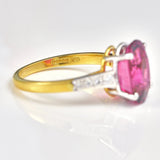 Ellibelle Jewellery Pink Tourmaline & Diamond 18ct Gold Dress Ring