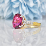 Ellibelle Jewellery Pink Tourmaline & Diamond 18ct Gold Dress Ring