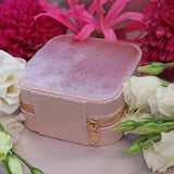 Ellibelle Jewellery Pink Velvet Jewellery Travel Case