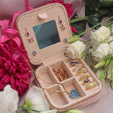 Ellibelle Jewellery Pink Velvet Jewellery Travel Case