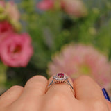 Ellibelle Jewellery Ruby & Diamond 18ct White Gold Cluster Ring
