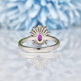 Ellibelle Jewellery Ruby & Diamond 18ct White Gold Cluster Ring