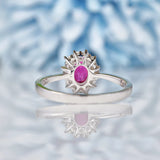 Ellibelle Jewellery Ruby & Diamond 18ct White Gold Cluster Ring
