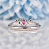 Ellibelle Jewellery Ruby & Diamond 18ct White Gold Three Stone Engagement Ring