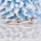 Ellibelle Jewellery Ruby & Diamond 18ct White Gold Three Stone Engagement Ring