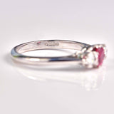 Ellibelle Jewellery Ruby & Diamond 18ct White Gold Three Stone Engagement Ring