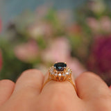 Ellibelle Jewellery Sapphire & Diamond 14k Gold Oval Cluster Ring