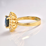 Ellibelle Jewellery Sapphire & Diamond 14k Gold Oval Cluster Ring