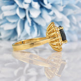 Ellibelle Jewellery Sapphire & Diamond 14k Gold Oval Cluster Ring