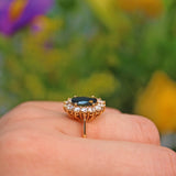 Ellibelle Jewellery SAPPHIRE & DIAMOND 18CT GOLD CLUSTER RING
