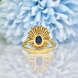 Ellibelle Jewellery SAPPHIRE & DIAMOND 18CT GOLD CLUSTER RING