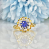 Ellibelle Jewellery Sapphire & Diamond 18ct Gold Flower Cluster Ring