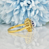 Ellibelle Jewellery Sapphire & Diamond 18ct Gold Flower Cluster Ring