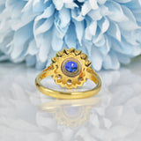 Ellibelle Jewellery Sapphire & Diamond 18ct Gold Flower Cluster Ring