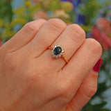 Ellibelle Jewellery Sapphire & Diamond 18ct Gold Oval Cluster Ring