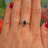 Ellibelle Jewellery Sapphire & Diamond 18ct Gold Oval Cluster Ring
