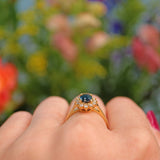 Ellibelle Jewellery Sapphire & Diamond 18ct Gold Oval Cluster Ring