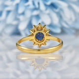 Ellibelle Jewellery Sapphire & Diamond 18ct Gold Oval Cluster Ring
