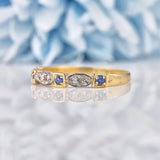 Ellibelle Jewellery Sapphire & Diamond Gold Stacking Band Ring