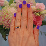 Ellibelle Jewellery Sapphire & Diamond Marquise Half Eternity Ring