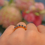 Ellibelle Jewellery Sapphire & Diamond Marquise Half Eternity Ring