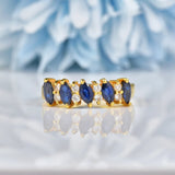 Ellibelle Jewellery Sapphire & Diamond Marquise Half Eternity Ring