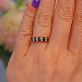 Ellibelle Jewellery Sapphire & Diamond Marquise Half Eternity Ring