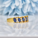 Ellibelle Jewellery Sapphire & Diamond Marquise Half Eternity Ring