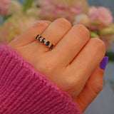 Ellibelle Jewellery Sapphire & Diamond Marquise Half Eternity Ring