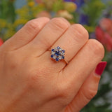 Ellibelle Jewellery Sapphire & Diamond White Gold Cluster Ring
