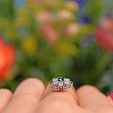 Ellibelle Jewellery Sapphire & Diamond White Gold Cluster Ring