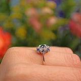 Ellibelle Jewellery Sapphire & Diamond White Gold Cluster Ring