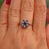 Ellibelle Jewellery Sapphire & Diamond White Gold Cluster Ring