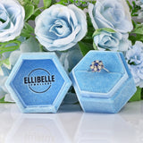 Ellibelle Jewellery Sapphire & Diamond White Gold Cluster Ring