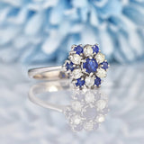 Ellibelle Jewellery Sapphire & Diamond White Gold Cluster Ring