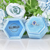 Ellibelle Jewellery Sri Lankan Blue Sapphire & Diamond White Gold Cluster Ring