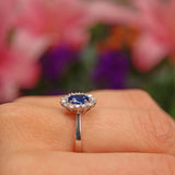 Ellibelle Jewellery Sri Lankan Blue Sapphire & Diamond White Gold Cluster Ring