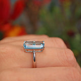 Ellibelle Jewellery Swiss Blue Topaz 18ct White Gold Dress Ring (7.10ct