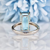 Ellibelle Jewellery Swiss Blue Topaz 18ct White Gold Dress Ring (7.10ct