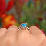 Ellibelle Jewellery Swiss Blue Topaz 18ct White Gold Dress Ring (7.10ct