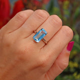 Ellibelle Jewellery Swiss Blue Topaz 18ct White Gold Dress Ring (7.10ct