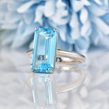 Ellibelle Jewellery Swiss Blue Topaz 18ct White Gold Dress Ring (7.10ct