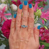 Ellibelle Jewellery Swiss Blue Topaz 9ct Gold Three Stone Ring