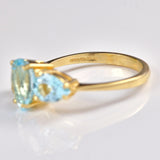 Ellibelle Jewellery Swiss Blue Topaz 9ct Gold Three Stone Ring