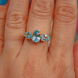 Ellibelle Jewellery Swiss Blue Topaz 9ct Gold Three Stone Ring