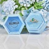 Ellibelle Jewellery Synthetic Emerald & Diamond 18ct Gold Crossover Ring