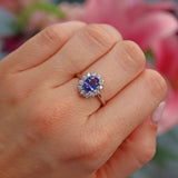 Ellibelle Jewellery Tanzanite & Diamond 18ct White Gold Cluster Ring