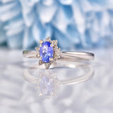 Ellibelle Jewellery Tanzanite & Diamond Platinum Cluster Ring