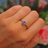 Ellibelle Jewellery Tanzanite & Diamond Platinum Cluster Ring